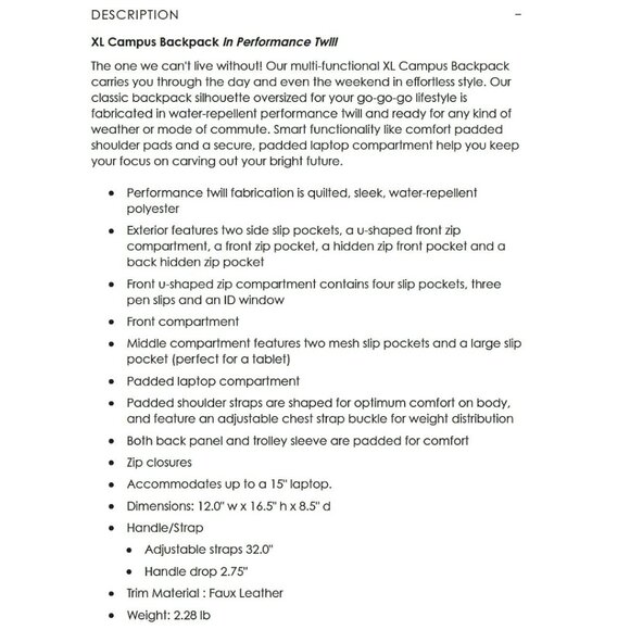 NWOT Vera Bradley XL Campus Backpack & Small Backpack — Peach Blossom Bouquet - Picture 4 of 8